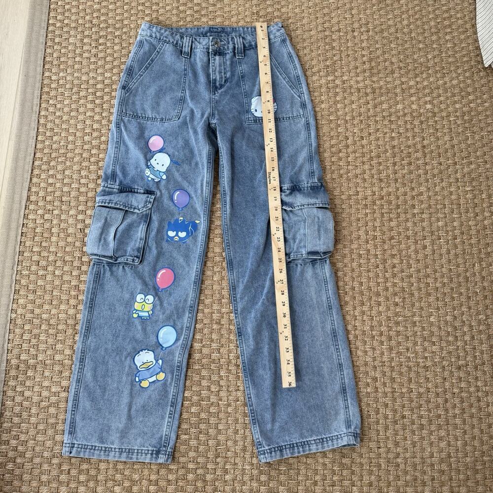 Hello Kitty By Sanrio Balloon Denim Cargo Pants Size 3 *Missing Belt* - Picture 9 of 14